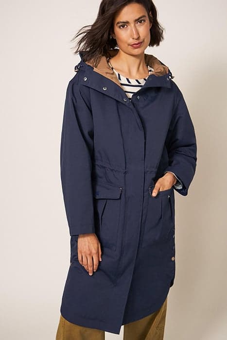 MILLIE WATERPROOF COAT NAVY MULTI by White Stuff