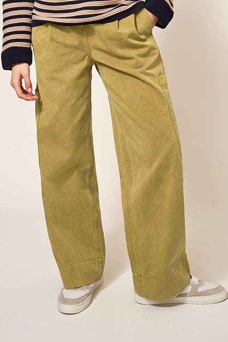 CARLIE WIDE LEG CARGO TROUSER MID GREEN by White Stuff