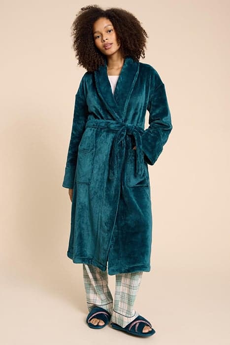 CLOVER COSY DRESSING GOWN DARK TEAL by White Stuff