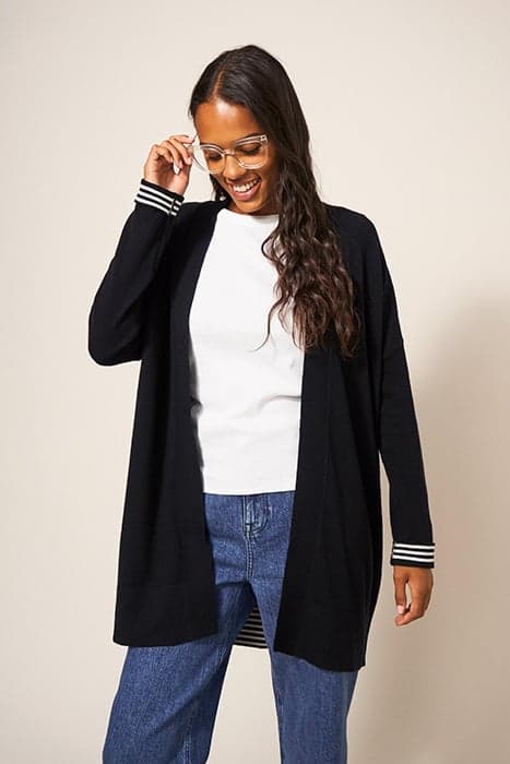 LAURA LONGLINE CARDI PURE BLACK by White Stuff