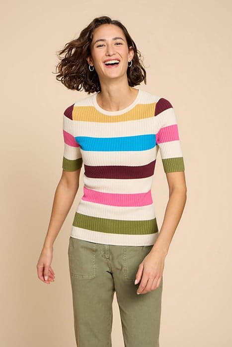 IVY RIB JUMPER IVORY MULTI by White Stuff