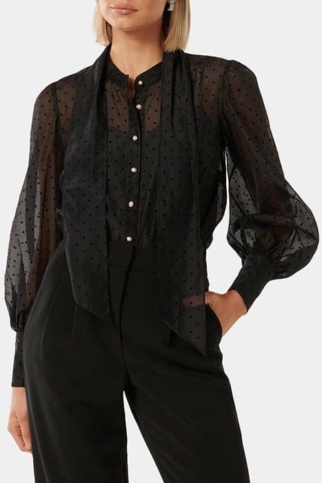 VIENNA ORGANZA BLOUSE BLACK by Forever New