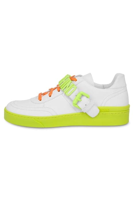 LETTERING LOGO CALFSKIN SNEAKERS WHITE by Moschino