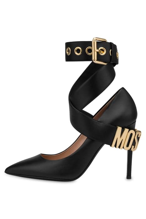 MOSCHINO BELT CALF PUMPS BLACK by Moschino