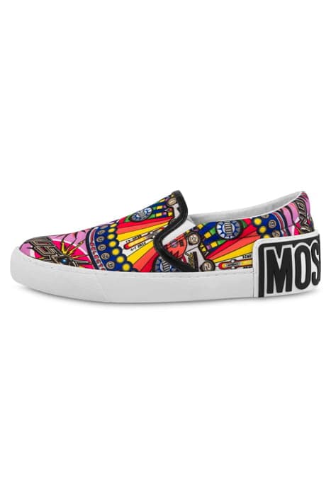 PINBALL PRINTS SLIP-ON SNEAKERS MULTICOLOR by Moschino