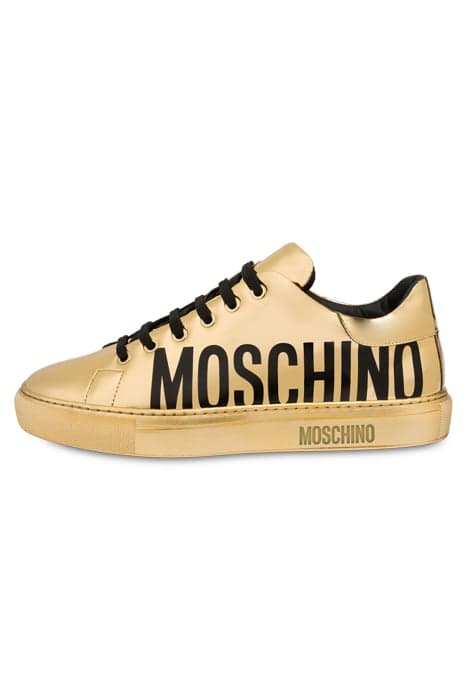 SNEAKERS IN LAMINATED ECO LEATHER GOLD by Moschino