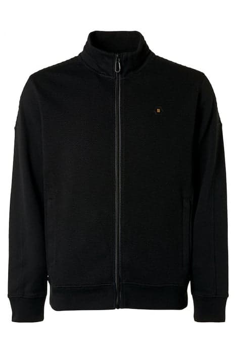 SWEATER FULL ZIPPER JACQUARD MIX STRETCH BLACK by No Excess