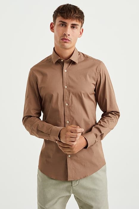 SHIRT LIGHT BROWN by WE Fashion