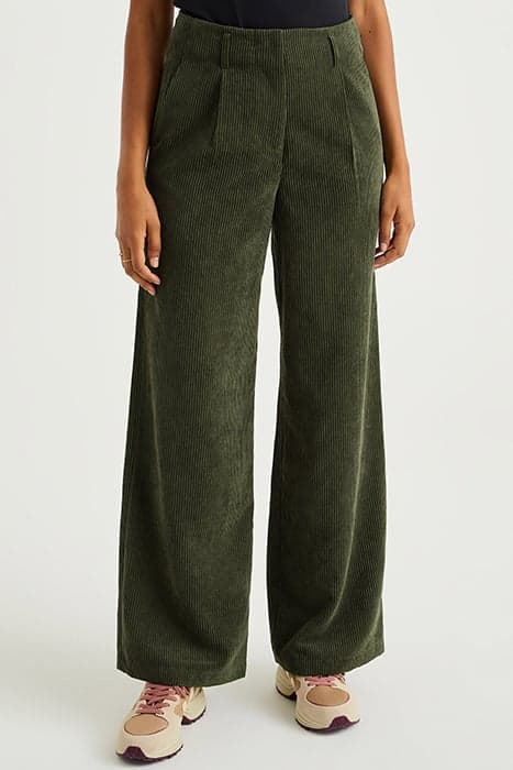 TROUSER DARK GREEN by WE Fashion