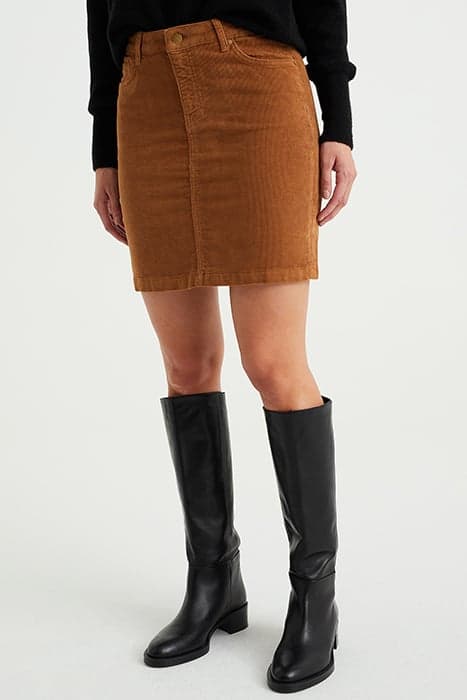 SKIRT MINI LENGTH LIGHT BROWN by WE Fashion