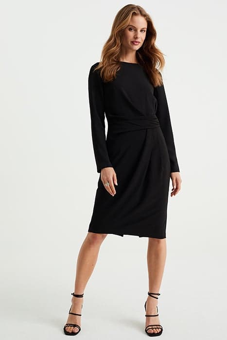 DRESS MID LENGTH BLACK by WE Fashion