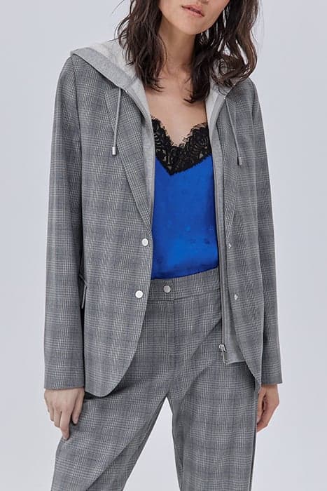 CHECKED SUIT JACKET WITH HOODED FACING by IKKS