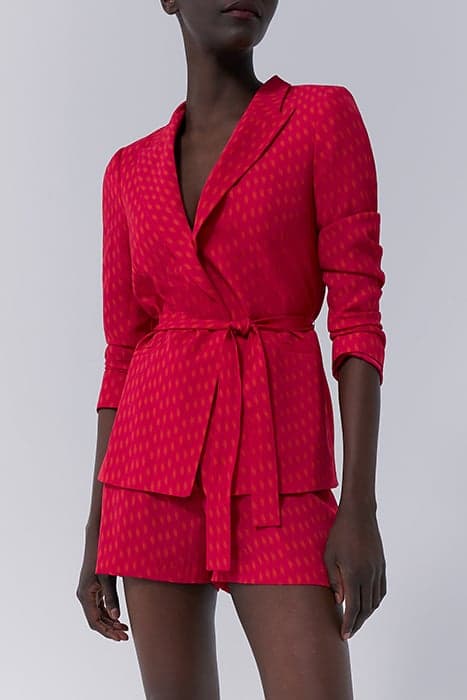 FUCHSIA PRINT BELTED SUIT JACKET by IKKS