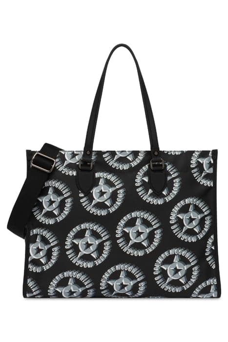 MOSCHINO COUTURE STARS NYLON SHOPPER BLACK by Moschino