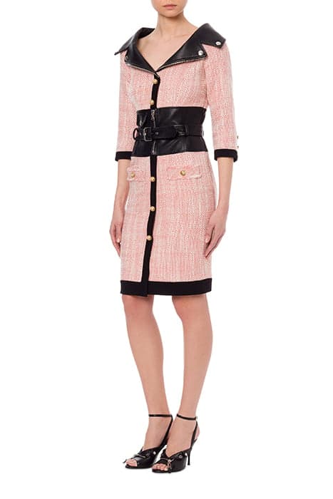 TWO-TONE MAT DRESS PINK by Moschino