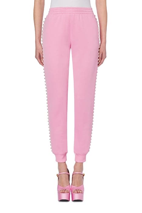 JOGGING IN TECHNICAL FLEECE WITH PEARLS PINK by Moschino