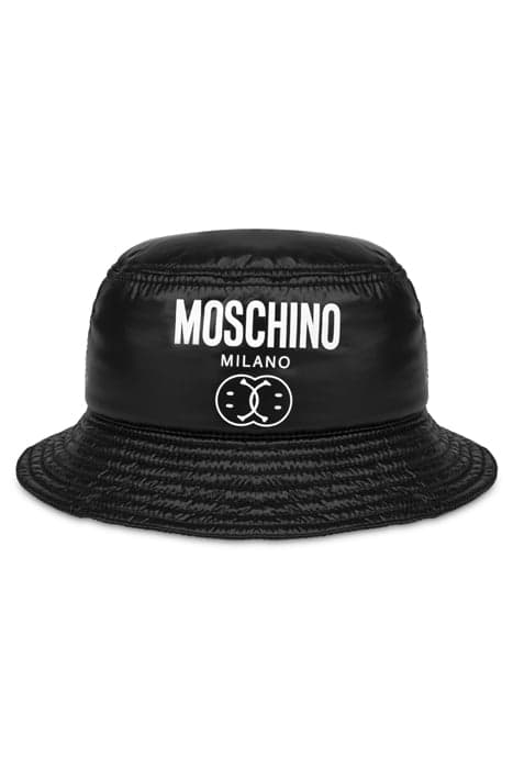 DOUBLE SMILEY® NYLON BUCKET HAT BLACK by Moschino