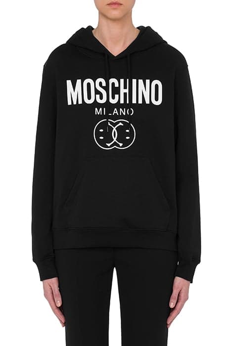 DOUBLE SMILEY® ORGANIC COTTON SWEATSHIRT BLACK by Moschino