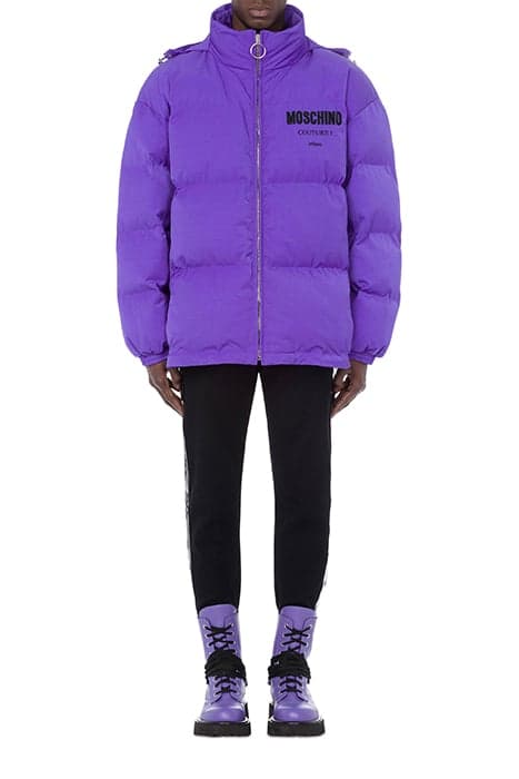 VINYL MOSCHINO COUTURE TECHNICAL NYLON DOWN JACKET PURPLE by Moschino