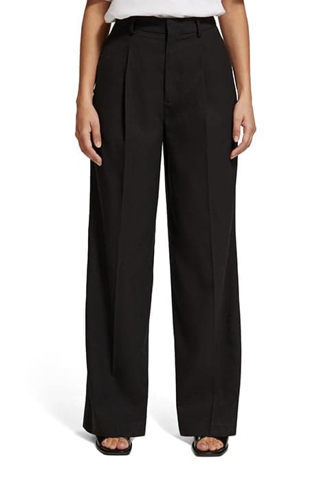 ROSE - PLEATED HIGH RISE WIDE LEG PANT EVENING BLACK by Scotch & Soda