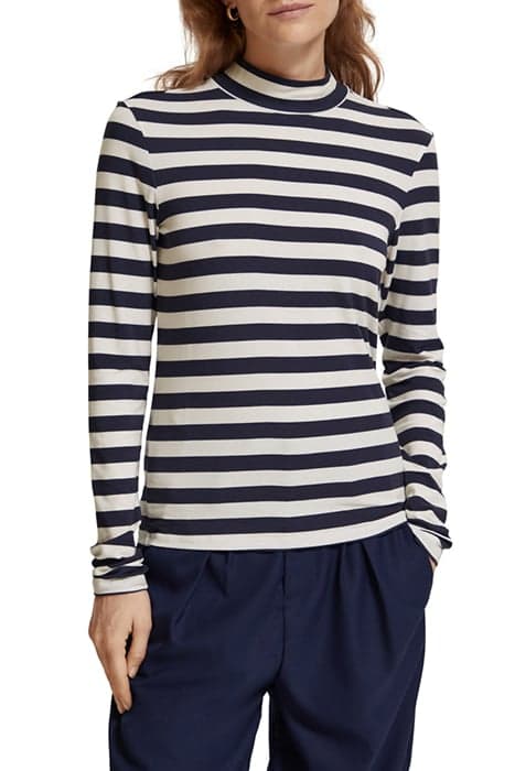 ALL OVER PRINTED LONG SLEEVED T-SHIRT BRETON STRIPE by Scotch & Soda