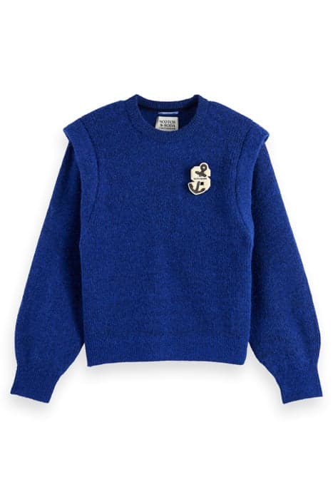 SHOULDER DETAIL CREW NECK PULLOVER ELECTRIC BLUE by Scotch & Soda