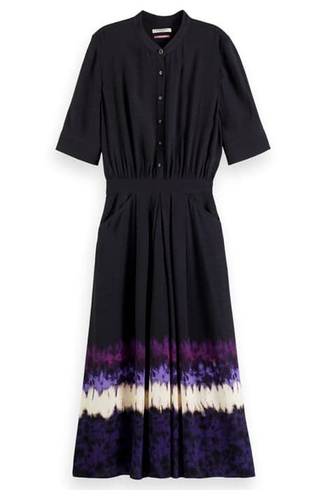 MIDI DRESS WITH PRINT DIP DYE STRIPE by Scotch & Soda