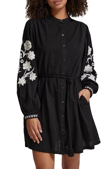 MINI DRESS WITH SLEEVE EMBROIDERY EVENING BLACK by Scotch & Soda