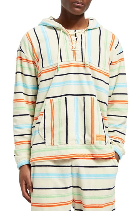 TOWELLING STRIPED HOODIE MULTICOLOUR STRIPE by Scotch & Soda