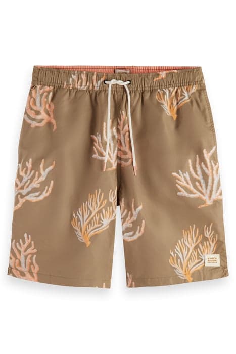 LONG LENGTH SWIM SHORT WITH A TAUPE CORAL AOP by Scotch & Soda