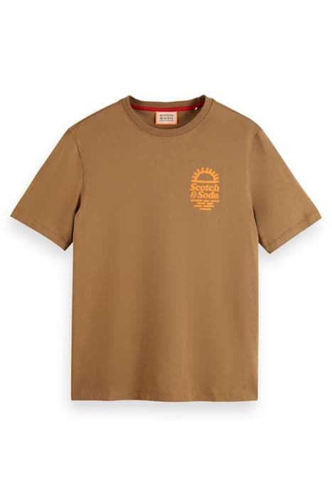 LEFT CHEST ARTWORK T-SHIRT TAUPE by Scotch & Soda