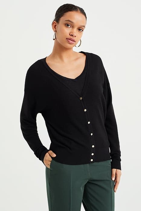 KNITTED CARDIGAN BLACK by WE Fashion