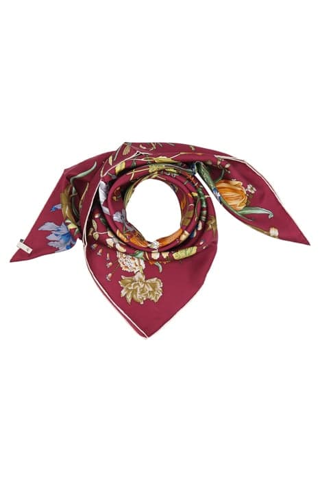 SILK SCARF RED FLOWERS RED by Mucho Gusto