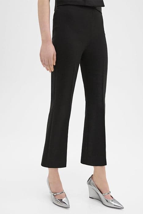 CROPPED KICK PANT IN DOUBLE WEAVE BLACK by THEORY