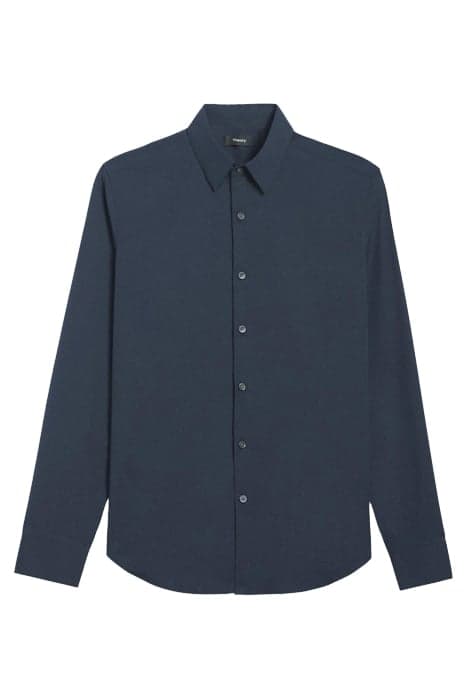 SYLVAIN SHIRT IN GOOD COTTON DEEP SEA BLUE by THEORY