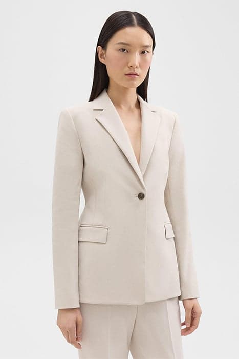 SCULPTED BLAZER IN STRETCH COTTON-BLEND NEW SAND by THEORY