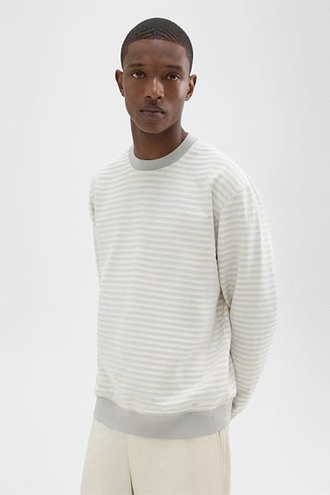 STRIPED TERRY SWEATSHIRT ECRU/SILVER by THEORY