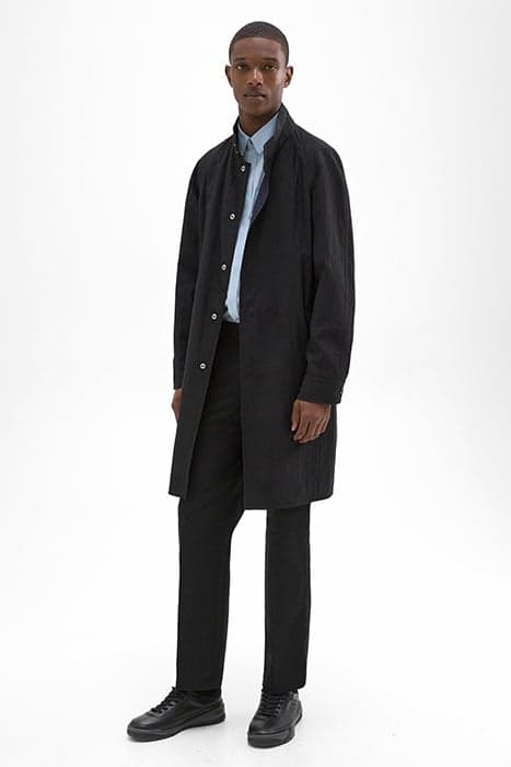 REVERSIBLE STAND-COLLAR TRENCH COAT BLACK by THEORY