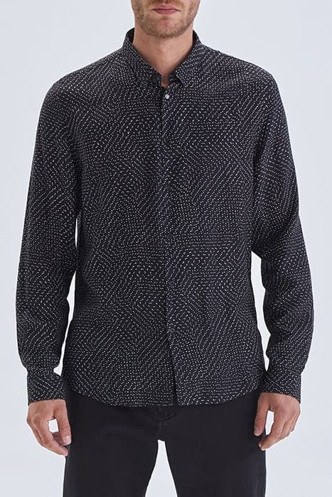 BLACK POLKA DOT LENZING™ ECOVERO™ SLIM SHIRT BLACK by IKKS