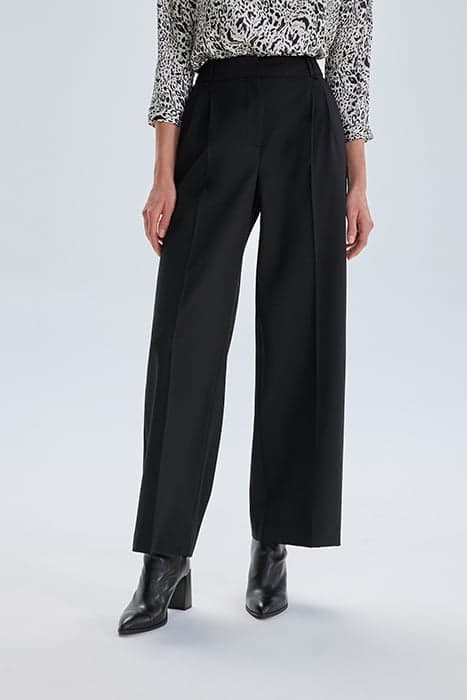 BLACK HIGH-WAIST WIDE-LEG TROUSERS BLACK by IKKS