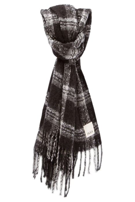 BLACK SCARF WITH WHITE CHECK BLACK by IKKS