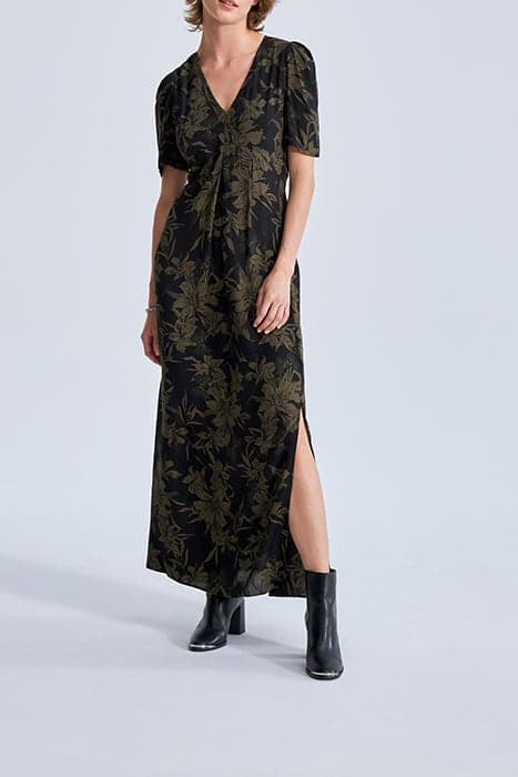 BLACK LILY PRINT LONG DRESS BLACK by IKKS