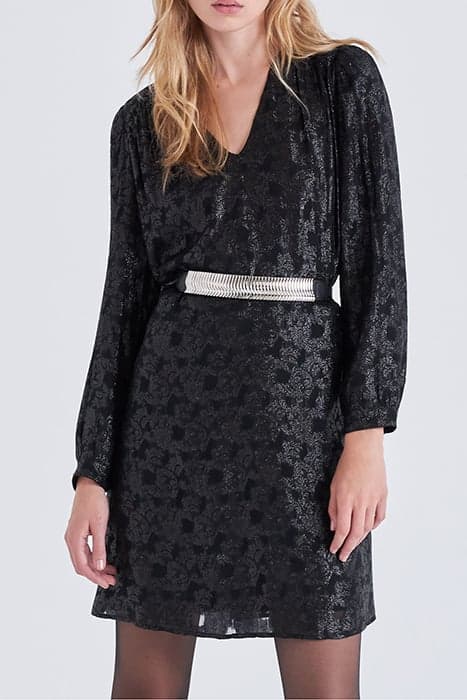 BLACK IRIDESCENT BAROQUE MOTIF JACQUARD DRESS BLACK by IKKS