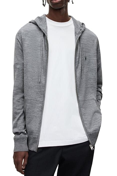 MODE MERINO ZIP HOOD GREY MARL by AllSaints