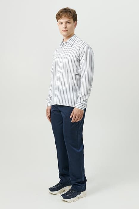 PERRY SHIRT WHITE/BLUE STRIPES by Soulland