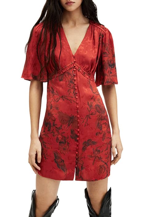 TIAN SANIBEL DRESS RUST RED by AllSaints