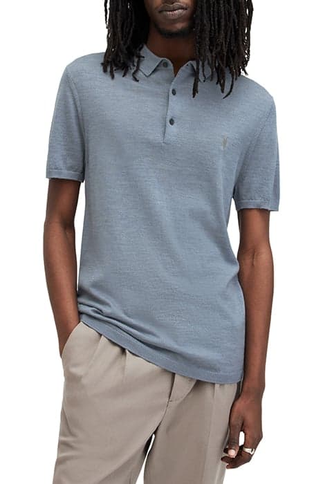 MODE MERINO SS POLO DUSTY BLUE by AllSaints