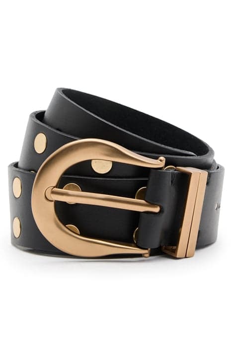 MIRANDA STUD BELT BLACK/WARM BRASS by AllSaints