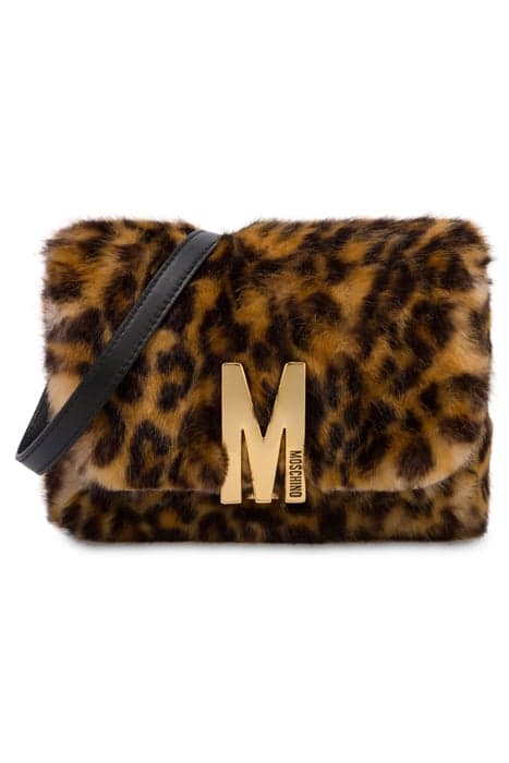 M LEOPARD SHOULDER BAG BEIGE by Moschino