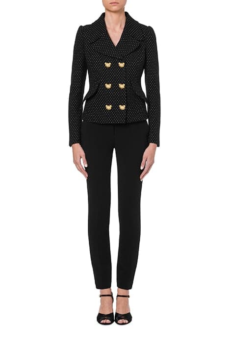 TEDDY BUTTONS POLKA DOT JACQUARD JACKET BLACK by Moschino